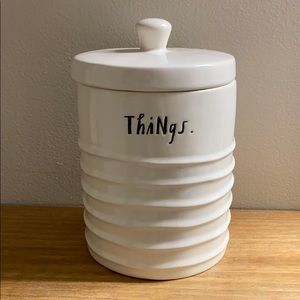 Rae Dunn Things Ceramic Jar W/ Lid